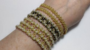 Бисероплетение.   Украшение из бисера. 1_2 часть.  Браслет из бисера. Мастер класс. Пошаговый МК .