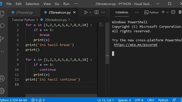 Pemrograman Python: 25. Break dan Continue смотреть онлайн