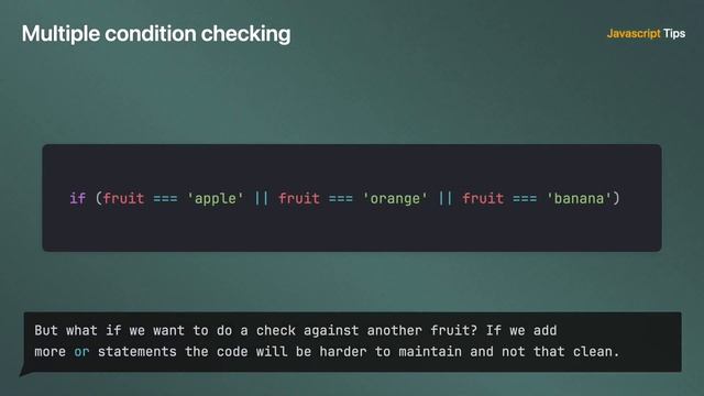 Simplify Your Multiple condition checking with Array.includes смотреть онлайн