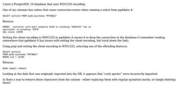 Remove characters from PostgreSQL database causing encoding errors (2 Solutions!!) смотреть онлайн