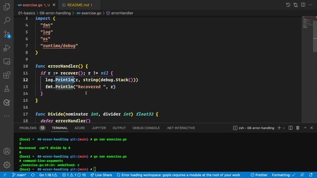 [9] Go/golang tutorial, #error handling #beginners смотреть онлайн