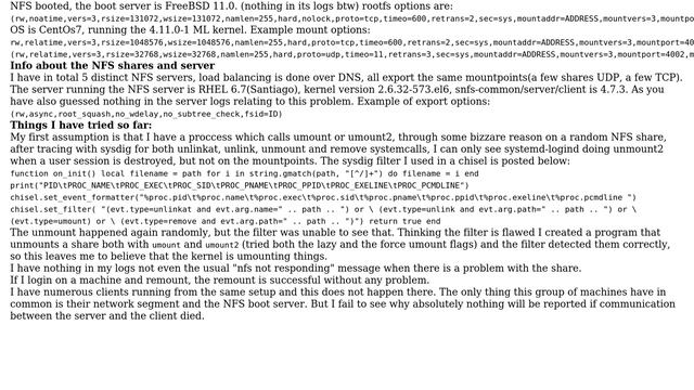 Unix & Linux: NFS mounts getting unmounted, possibly by the kernel смотреть онлайн
