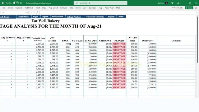 Bakery Excel Template for Production and Sales Control plus Weekly Reports Part 3 смотреть онлайн