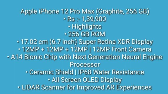 Apple iPhone 12 Pro Max (Graphite, 256 GB) смотреть онлайн