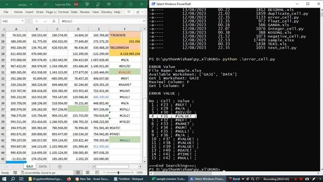 [openpyxl] Cari tanda Error di cell, dalam Excel menggunakan Python смотреть онлайн