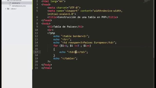 Creación de una tabla sencilla en PHP смотреть онлайн
