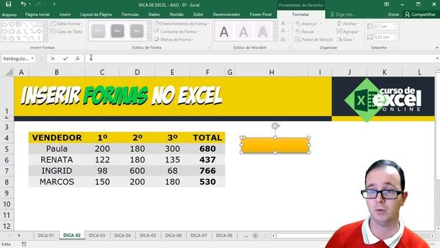 Curso de Excel OnLine - Dica de Excel - Como inserir formas no Excel смотреть онлайн