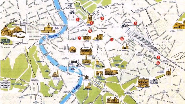 карта метро рима с достопримечательностями смотреть онлайн