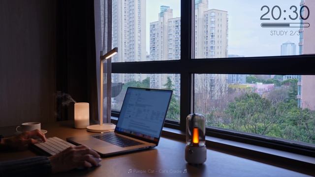 3-Hour Study With Me   Quiet Afternoon & Coffee ☕️   Pomodoro 50-10   Relaxing Lo-Fi   Day 141