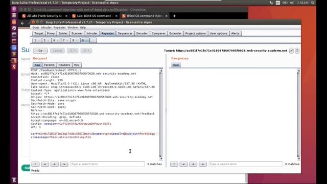 Blind OS Command Injection with Out-of-Band Data Exfiltration | PortSwigger Web Security Academy смотреть онлайн