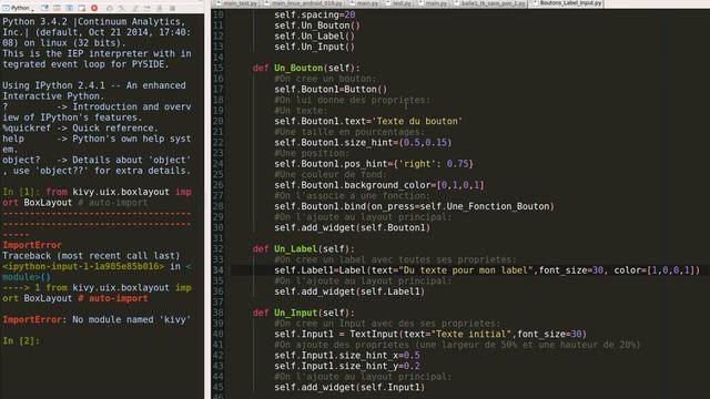 Kivy : Boutons, Labels et TextInput смотреть онлайн