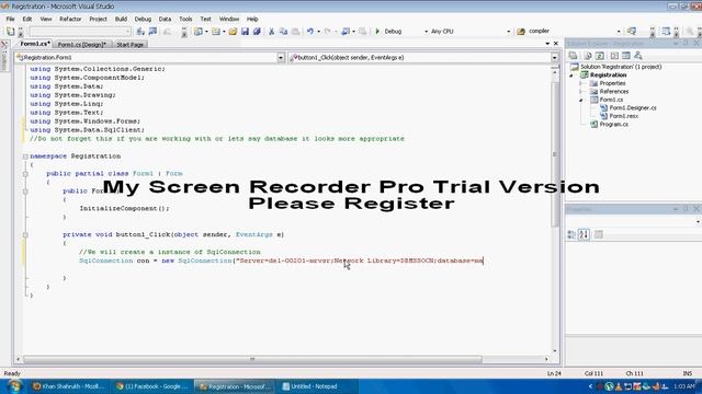 Registration form in C# смотреть онлайн