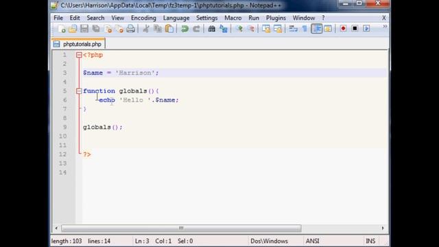 Basic PHP Tutorial 15: Functions and Global Variables смотреть онлайн