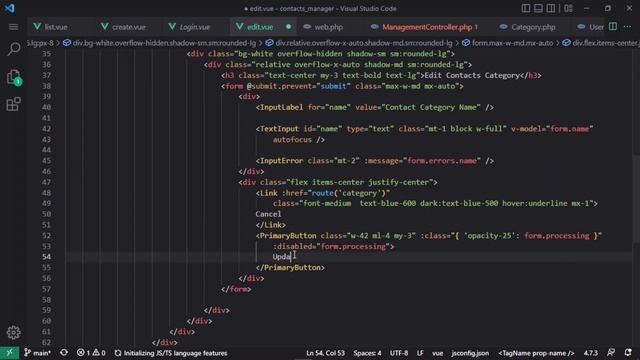 Edit & delete Category | SPA Contacts Manager in Laravel #6 #project смотреть онлайн