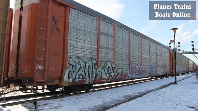 Train 274 CN 2224 Locomotive Autoracks Train Eastbound Strathroy Sub смотреть онлайн