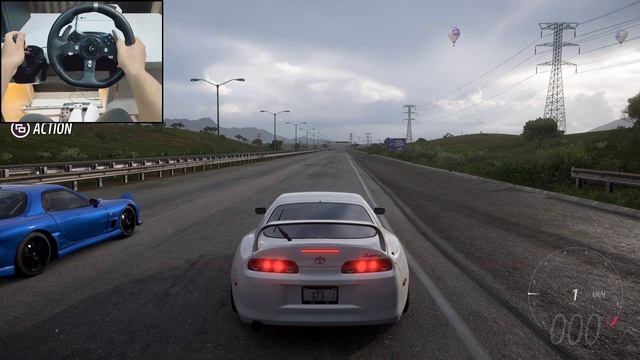 1600HP Toyota Supra RZ MK4 & Mazda RX-7 Spirit R | Forza Horizon 5 | Logitech g920 gameplay смотреть онлайн