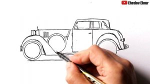 Как нарисовать машину | Ретро автомобиль | Уроки рисования