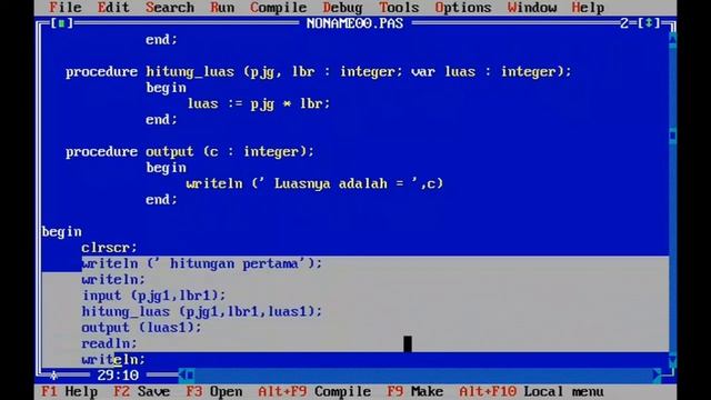 Penulisan Program Pascal dengan menggunakan Procedure Part 2 смотреть онлайн
