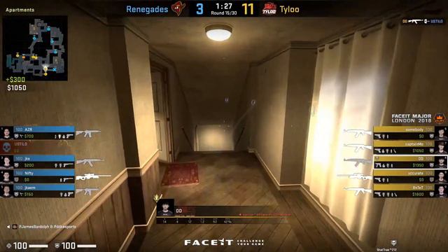 FACEIT London 2018 CS:GO | Challengers Stage Elimination Match | TyLoo vs Renegades (PT 1) смотреть онлайн