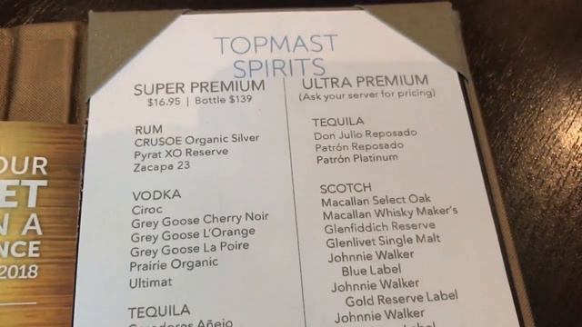 Norwegian Breakaway Full Bar Menu / Drink Menu And Prices