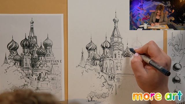 Как нарисовать Храм Василия Блаженного (часть 2)»/ Урок по рисованию для начинающих от more-art.ru смотреть онлайн