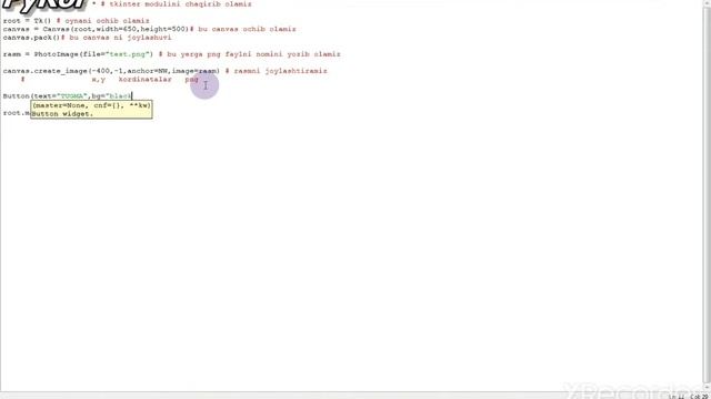 Tkinter modulida oynaga rasm qo'yish darsligi. смотреть онлайн