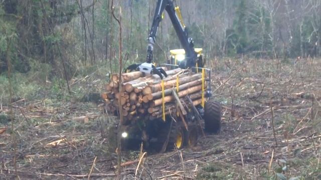 Ecolog 574D - Forwarder 14 ton. - Cosecha E. Globulus смотреть онлайн