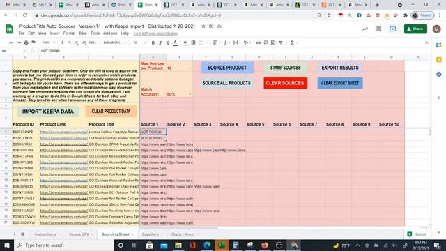 Automatic Product Sourcer Google Sheet - with Amazon Keepa CSV Import смотреть онлайн