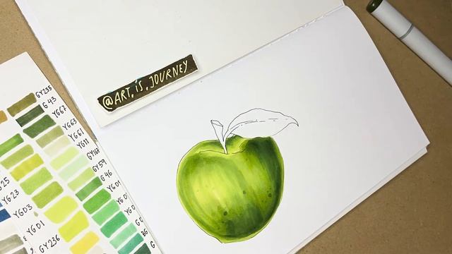 Copic Marker Tutorial for beginners | How to draw an apple with alcohol markers смотреть онлайн
