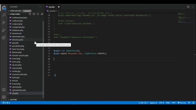 PHP - ZipArchive İşlemleri смотреть онлайн