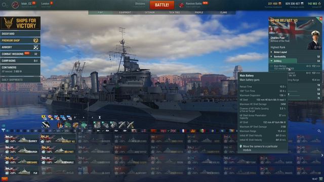 HMS Belfast '43: Ship Review (World of Warships) смотреть онлайн