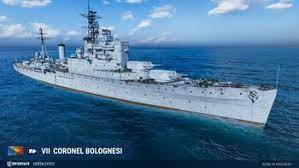 Мир кораблей. 2024г. Вышибатель цитаделей крейсер из Пан-Азиатской ветки CORONEL BOLOGNESI 7 лвл.