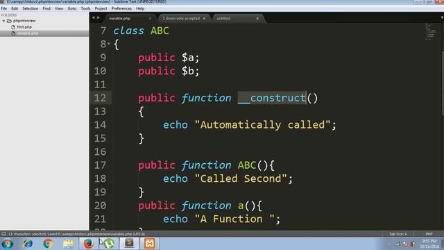 PHP oops Constructor ( Tutorial - 4 ) смотреть онлайн