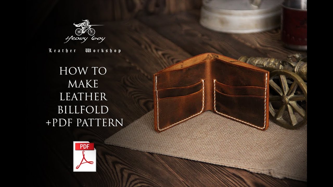 Кошелек Бифолд из кожи своими руками + выкройка PDF / Сделай сам