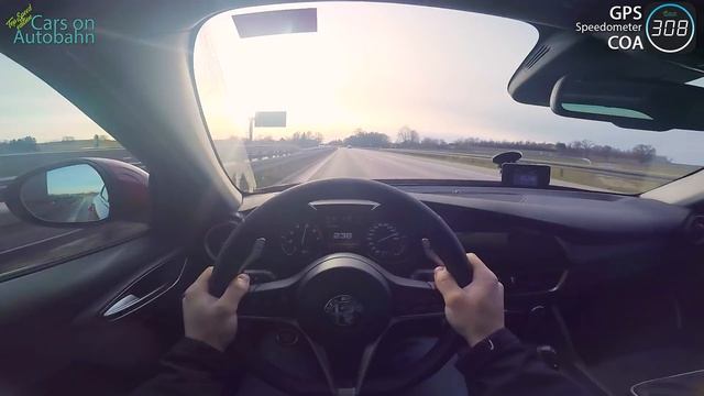 2017 Alfa Romeo Giulia Veloce Q4 (280Hp) POV- Fast driving on Autobahn✔ смотреть онлайн