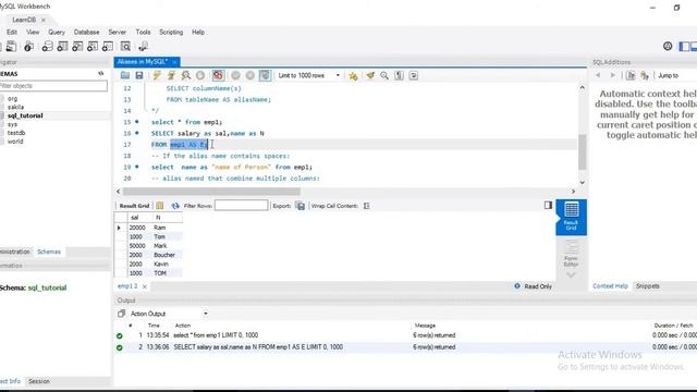 Aliases in MySQL смотреть онлайн