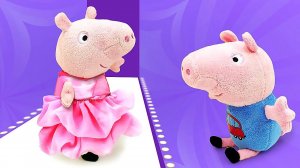 Мягкие игрушки Свинка Пеппа и куклы — Пеппа участвует в показе моды — Видео про игрушки и про кукол