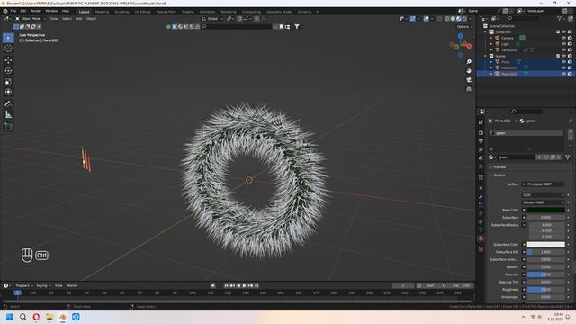 Christmas Wreath Free Blender Modeling Tutorial / Blender 3.6 смотреть онлайн