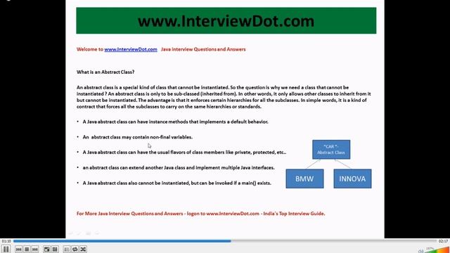 java interview question and answers what is an abstract class смотреть онлайн