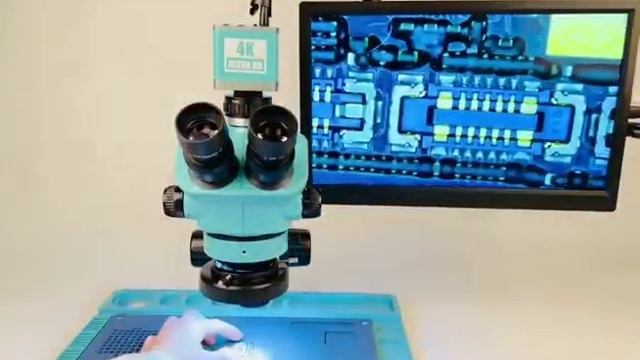7-50X Trinocular Stereo 4K HDMI USB Camera 15.6 Inch Monitor Electronic Repair Microscope RF4 смотреть онлайн