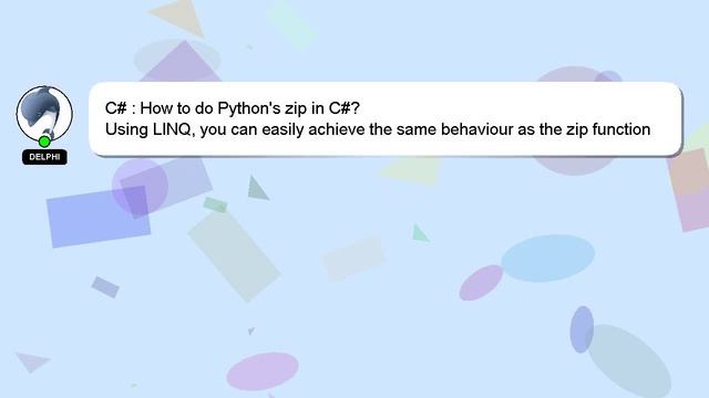 C# : How to do Python's zip in C#? смотреть онлайн