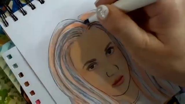 Портрет девушки пошагово (скетчмаркерами) смотреть онлайн