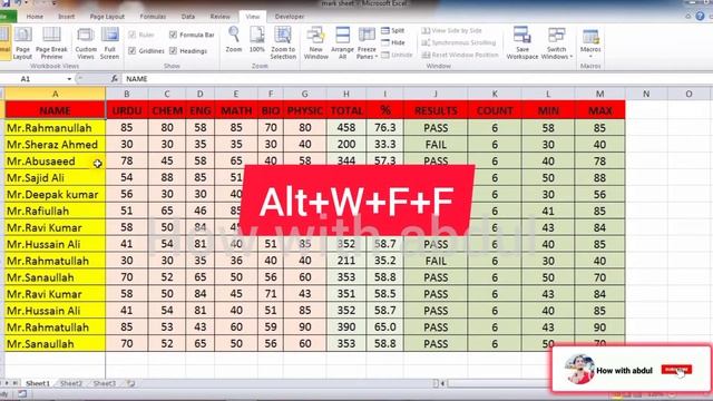 How to freeze multiple Rows and Columns in Excel// پښتو @howwithabdul смотреть онлайн