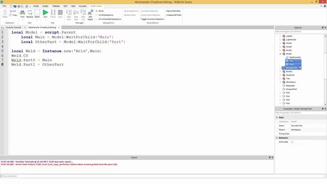 How to make a Weld Script - ROBLOX Scripting Tutorial смотреть онлайн