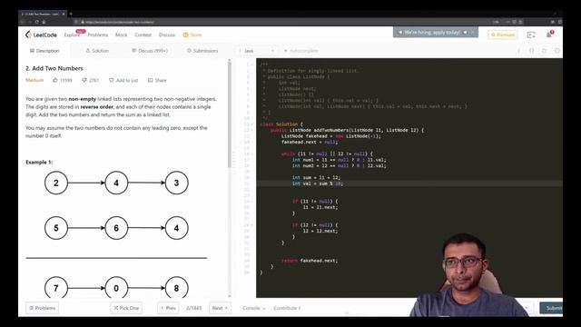2. Add Two Numbers | Leetcode Medium смотреть онлайн