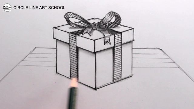 How to Draw a Floating Gift Box 3d Trick Art on Line Paper смотреть онлайн