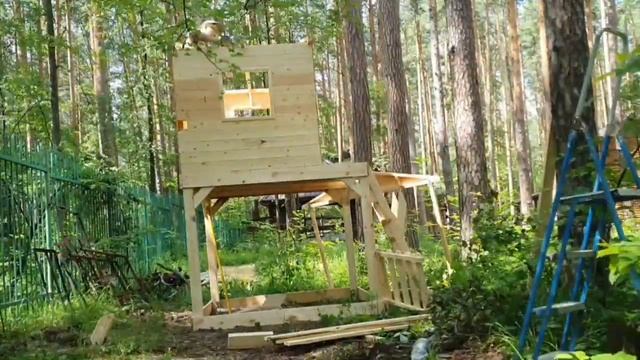 Собираю детский двухэтажный игровой домик с качелью. смотреть онлайн