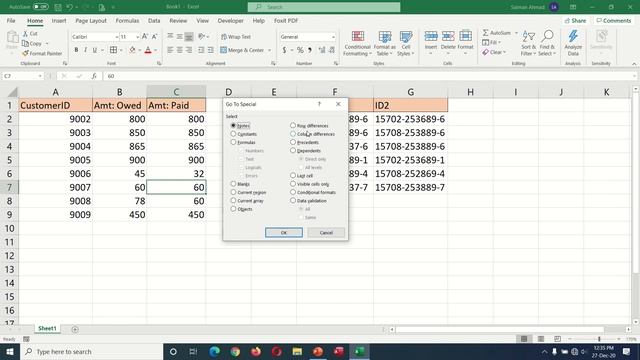 Compare Two Columns Values For Row Differences In Just A Few Clicks In MS Excel Hindi | Urdu