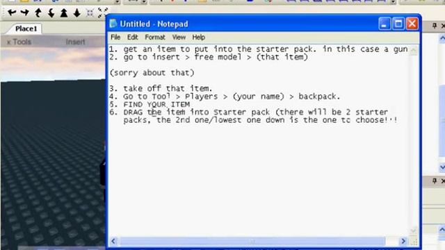 Roblox Tutorial: How to add Items to your starter pack смотреть онлайн