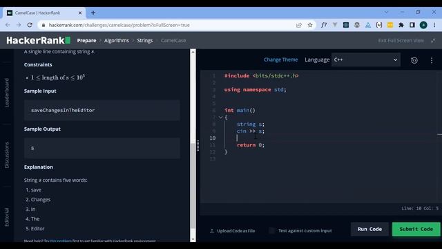 HackerRank : Camel case смотреть онлайн